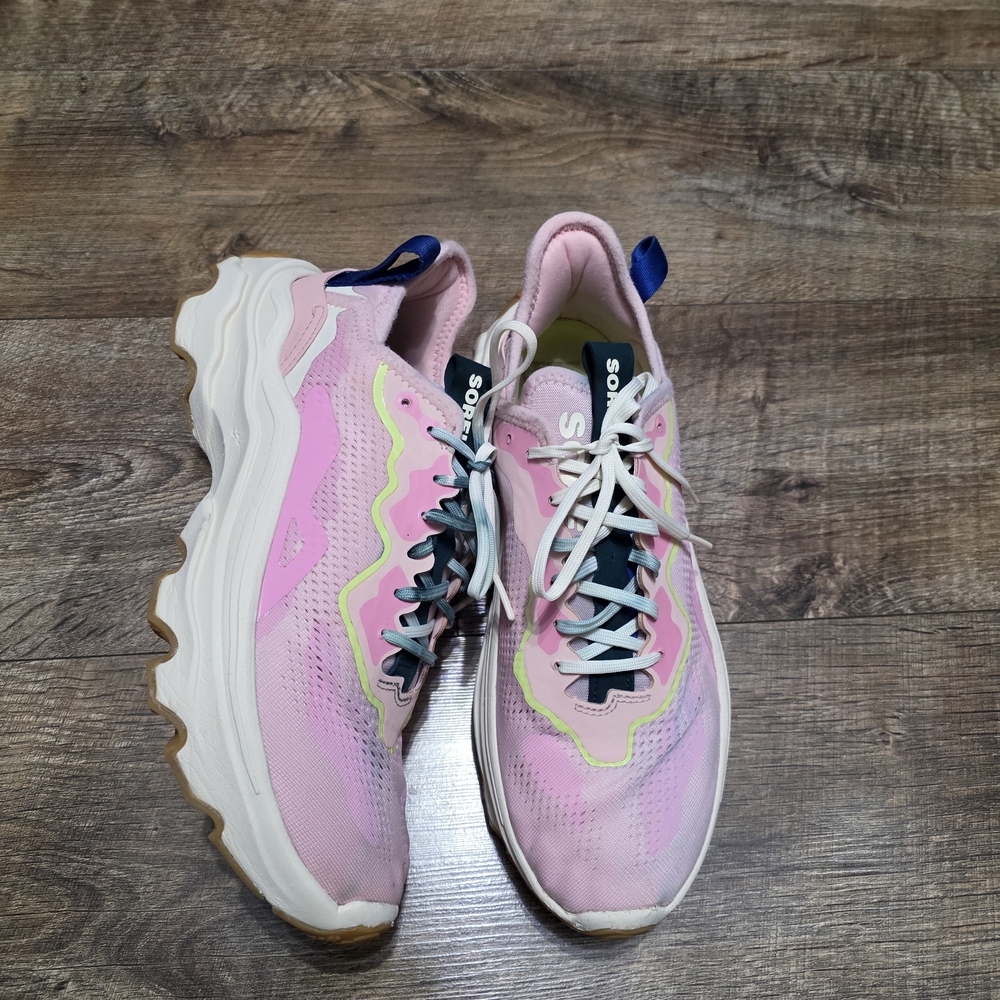 Sorel  Explorer Pink and White Women's Sneakers Women Size 10.5